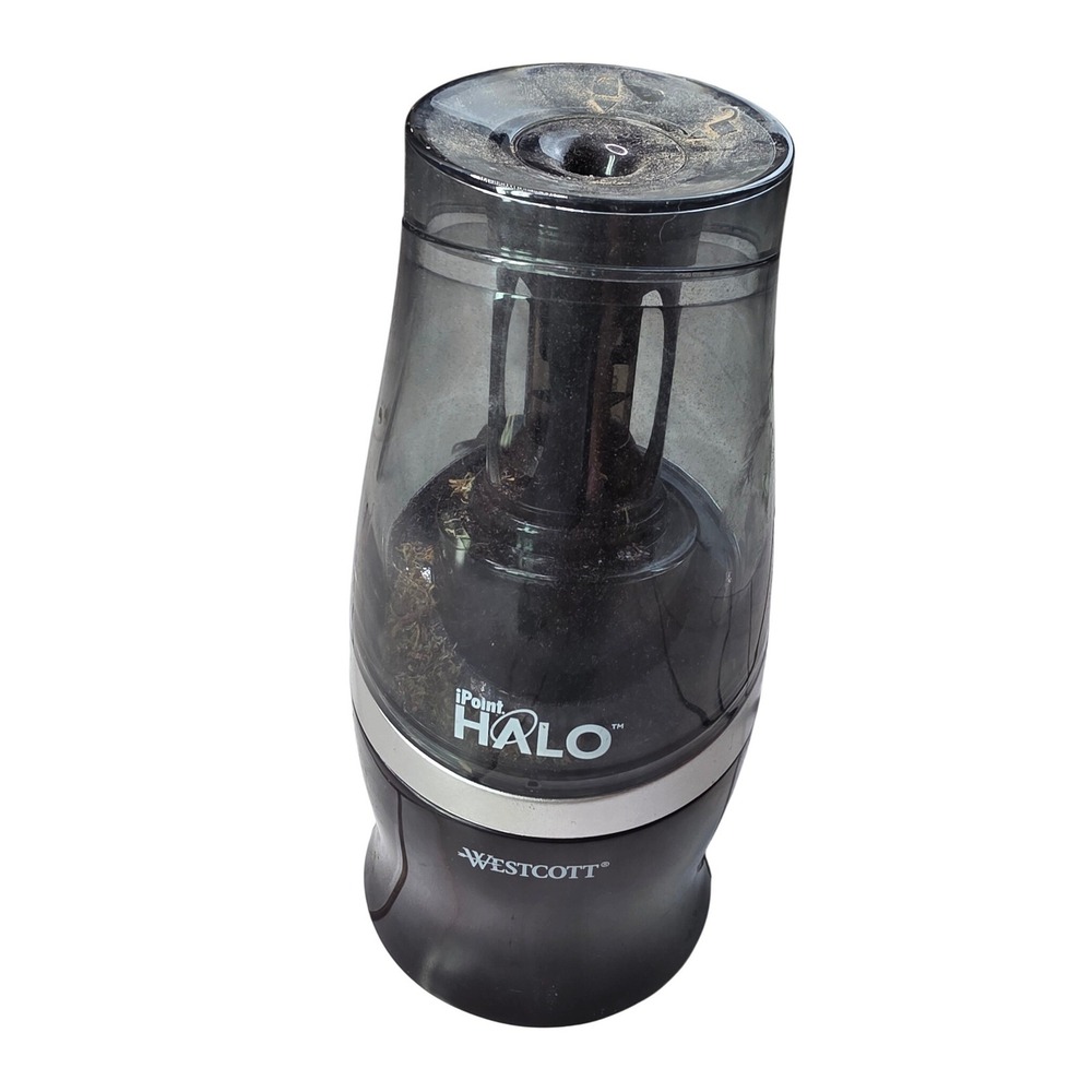 Westcott iPoint Halo Electric Pencil‎ Sharpener Black Silver with AC Adapter S2